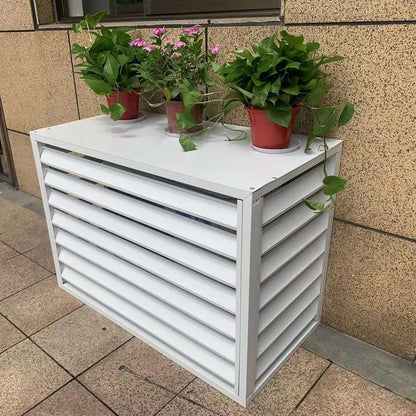  Couvercle De Climatiseur Extérieur En Aluminium Et Boîtier De Pompe à Chaleur, écran De Clôture De Protection Pour Condensateurs, Couvercle Autonome Pour Ordures Et Climatisation, Design Résistant Aux