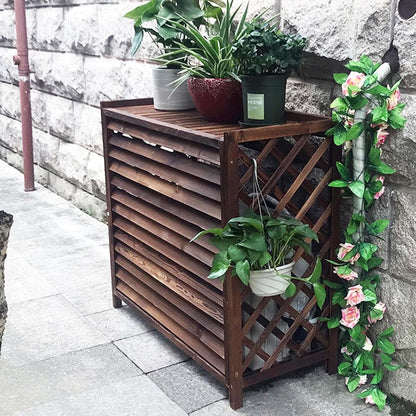 GENERIC Housse En Bois Pour Climatiseur Extérieur, Cadre Imperméable Pour Climatiseur, Avec Volets Cachés, Facile à Installer, Protection Durable Pour Unités Extérieures