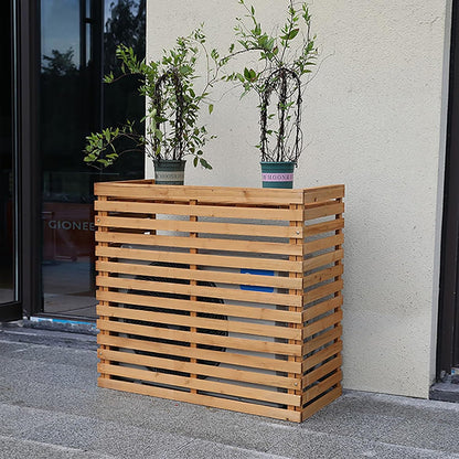  Housses Décoratives Pour Climatiseur Pour Clôture Extérieure – Housse élégante En Bois Pour Unité De Climatisation Et Support De Plante Avec Protection Supérieure – Design Résistant Aux Intempéries