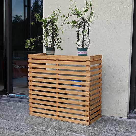  Housses Décoratives Pour Climatiseur Pour Clôture Extérieure – Housse élégante En Bois Pour Unité De Climatisation Et Support De Plante Avec Protection Supérieure – Design Résistant Aux Intempéries