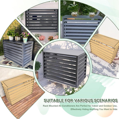 GENERIC Housse De Protection Pour Climatiseur D'extérieur En Aluminium – Écran De Clôture AC Résistant Aux Intempéries Et Bouclier De Protection Contre Le Condensateur – Assemblage Facile – Ajustement