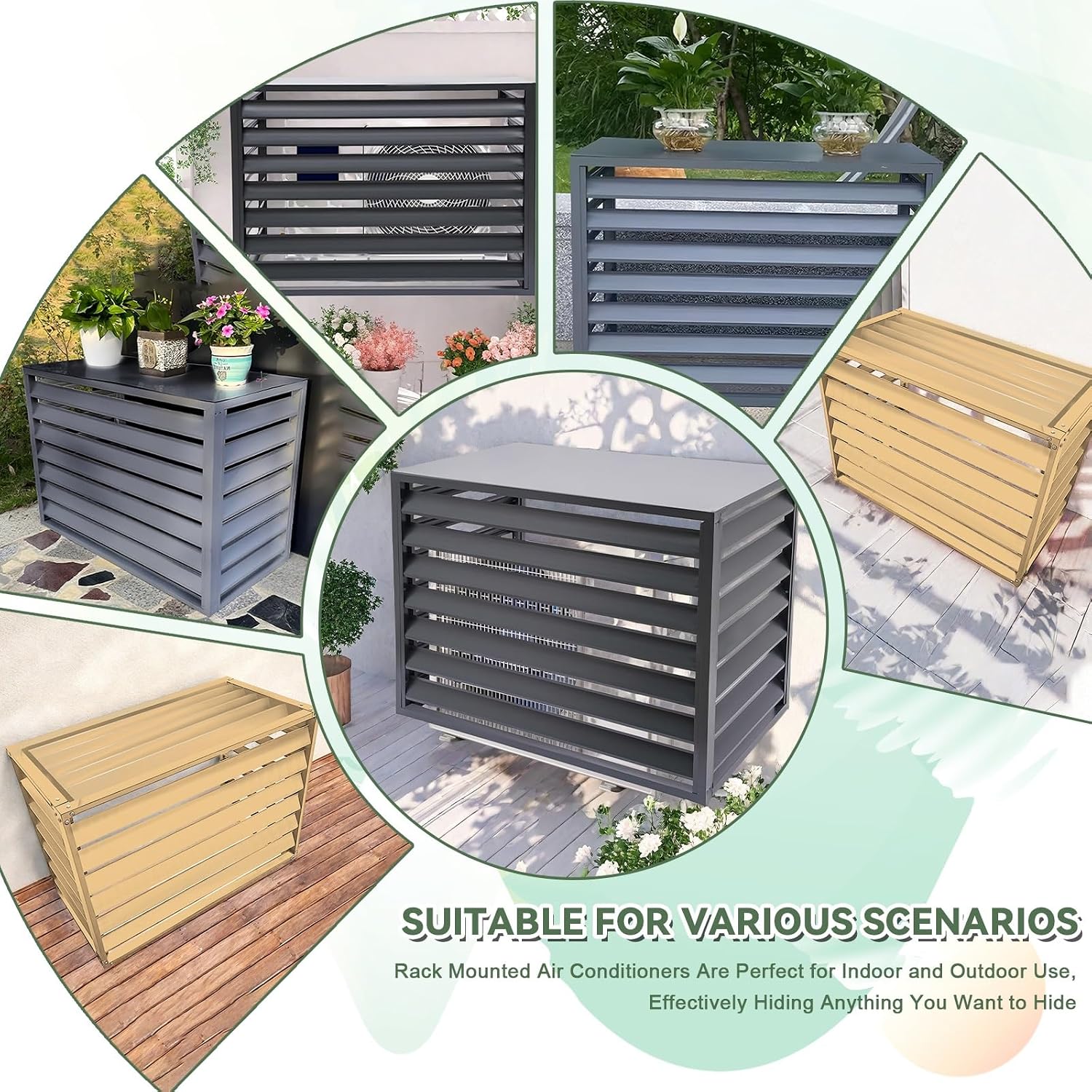 GENERIC Housse De Protection En Aluminium Pour Climatiseur - Résistant Aux Intempéries - Pour Extérieur - Pour Climatisation Et Protection Contre Le Condensateur - Assemblage Facile Pour Toutes Les Saisons