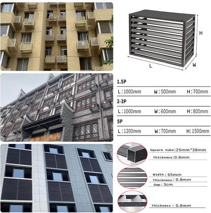 GENERIC Housse De Protection Pour Climatiseur Extérieur En Aluminium - Protection Contre Les Intempéries - Clôture Décorative Pour Unités AC Et Poubelles - Bouclier Extérieur Autonome