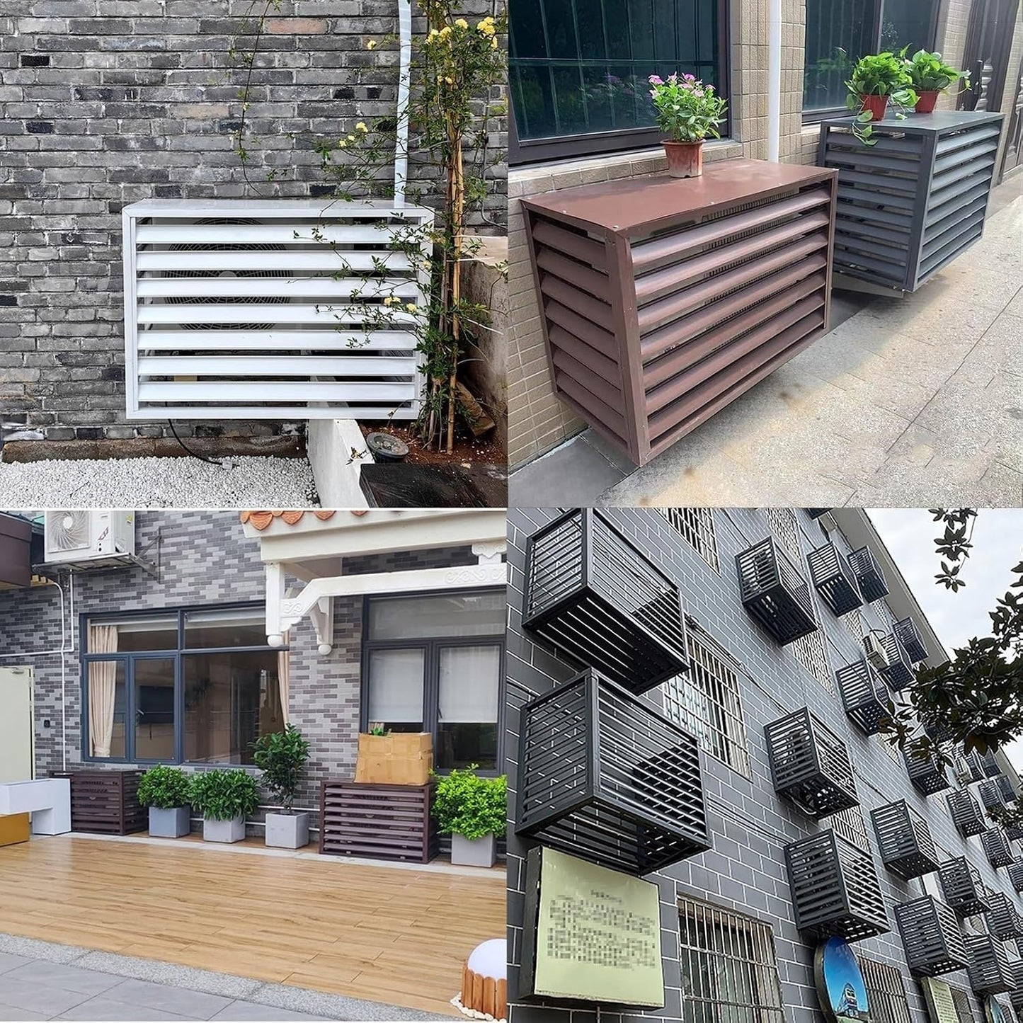 GENERIC Housse En Aluminium Pour Climatiseur Et Clôture D'intimité – Grille De Protection Extérieure Pour Condensateurs Et Pompes à Chaleur – Design Résistant Aux Intempéries