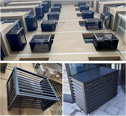  Housse En Aluminium Résistant Aux Intempéries Pour Climatiseur – Grille Pour Climatisation Extérieure Et Pompes à Chaleur, Bouclier Pour Rangement De Jardin Et Boîtiers, Ion Toutes Saisons