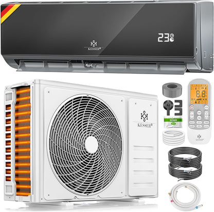  KESSER® Climatiseur SET Split – Wi-Fi/application – Refroidissement A++/chauffage A+ – Réfrigérant R32 – Télécommande, Matériel De Montage 9 000 BTU/h (2 600 Watts) Blanc [Classe énergétique A++]