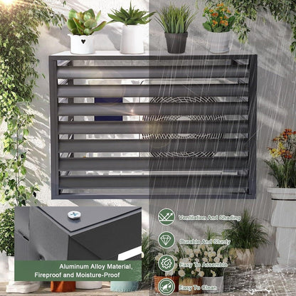 GENERIC Housse De Protection Pour Climatiseur D'extérieur En Aluminium – Écran De Clôture AC Résistant Aux Intempéries Et Bouclier De Protection Contre Le Condensateur – Assemblage Facile – Ajustement